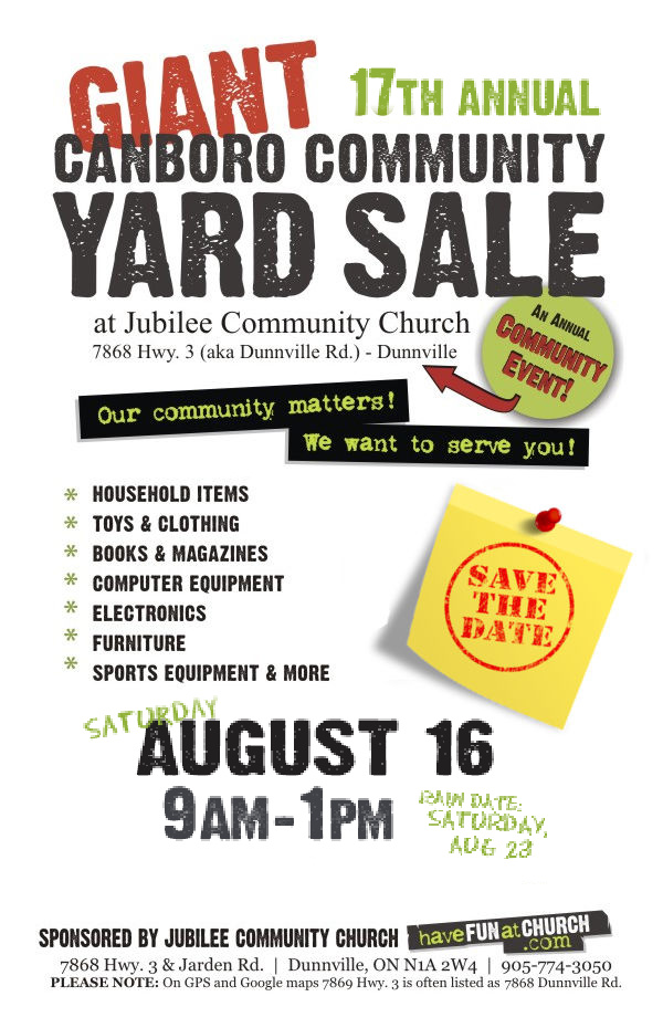 2025 Dunnville Community Yard Sale Information Poster