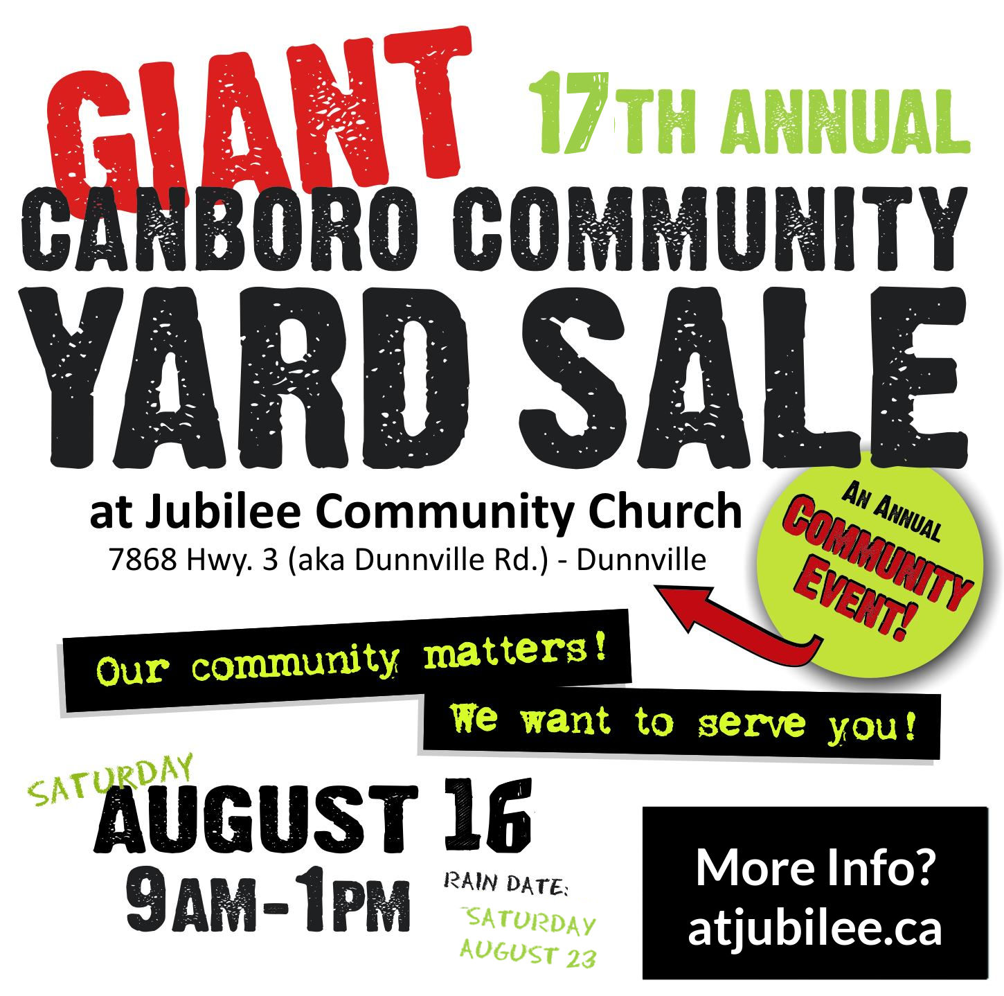 Giant Annual Community Yard Sale in Dunnville, Ontario